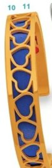 Bracelet jonc doré cœurs bleu Méli Versa