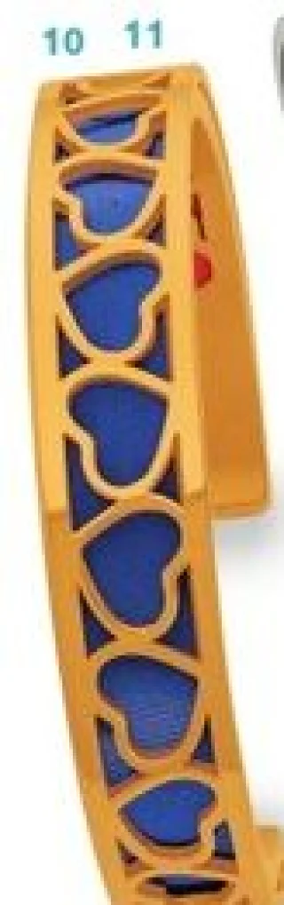 Bracelet jonc doré cœurs bleu Méli Versa