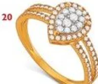 Bague or jaune 18 carats motif poire sertie de diamants Le Manège à Bijoux n°20