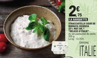 Stracciatella Cœur de Burrata Cremosa 22% MAT.GR. Délices d'Italie