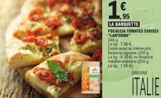 Focaccia tomates cerises Lanterna