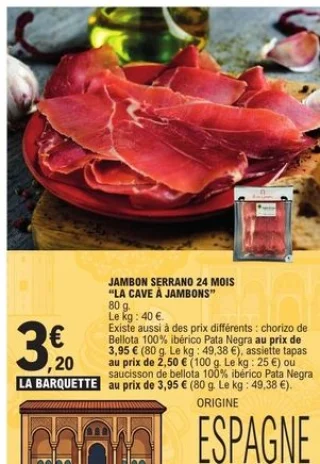 Jambon Serrano 24 mois La Cave à Jambons