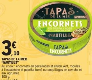 Tapas de la mer Nautilus