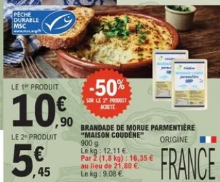 Brandade de morue parmentière "Maison Coudène"
