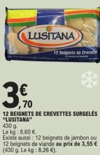 12 Beignets de crevettes surgelés Lusitana