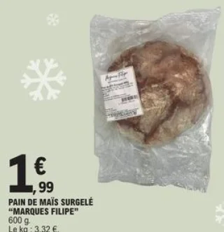 Pain de maïs surgelé Marques Filipe