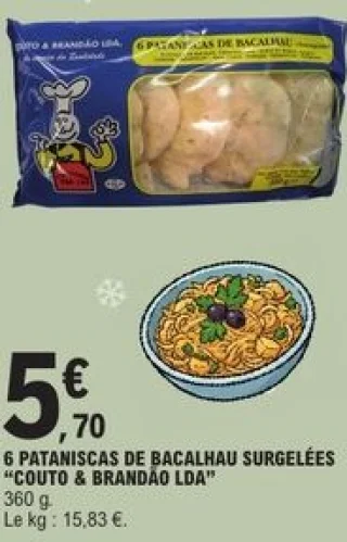 6 Pataniscas de bacalhau surgelées Couto & Brandão LDA