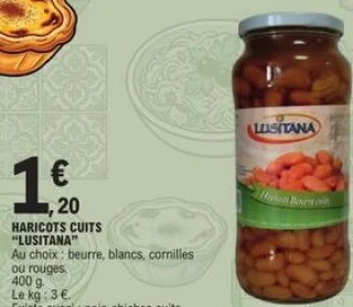 Haricots cuits Lusitana