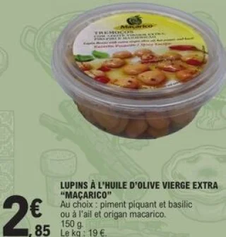 Lupins à l'huile d'olive vierge extra Maçarico