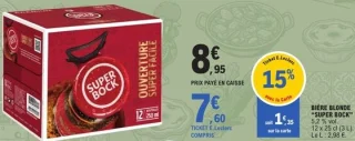 Bière blonde Super Bock 12 x 25 cl