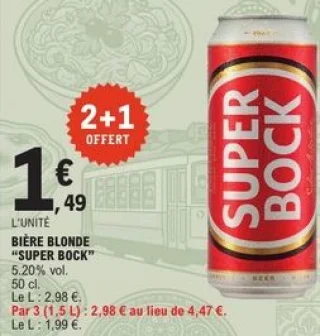 Bière blonde Super Bock 50 cl