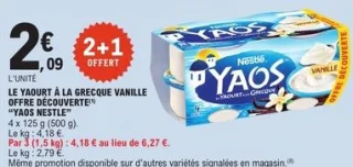 Le yaourt à la grecque vanille Yaos Nestlé