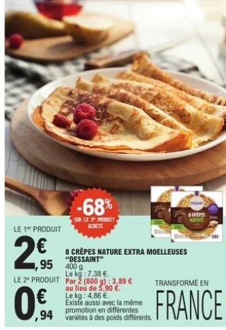 8 crêpes nature extra moelleuses Dessaint