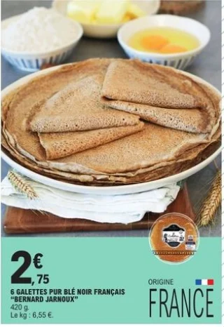 6 galettes pur blé noir français Bernard Jarnoux