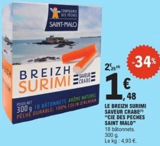 Le Breizh Surimi saveur crabe Compagnie des Pêches Saint Malo