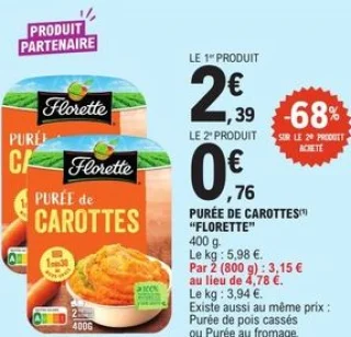 Purée de carottes Florette