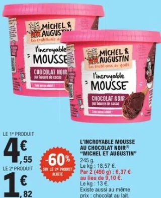 L'incroyable mousse au chocolat noir Michel et Augustin