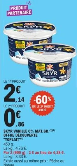 Skyr vanille Yoplait