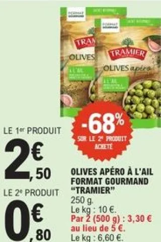 Olives apéro à l'ail format gourmand Tramier