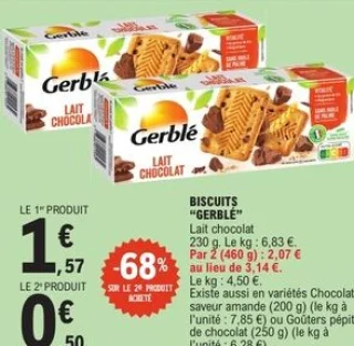 Biscuits Lait Chocolat Gerblé