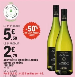 Vin AOC Côtes du Rhône Laudun Esprit du Rhône Sélène