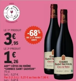 Vin rouge AOP Côtes du Rhône Combes Saint Sauveur