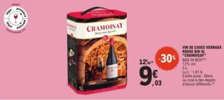 Vin UE rouge BIB 5L Cramoisay