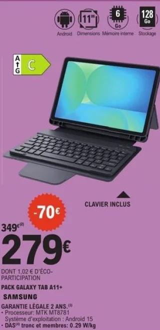 Tablette Pack Galaxy Tab A11+ Samsung