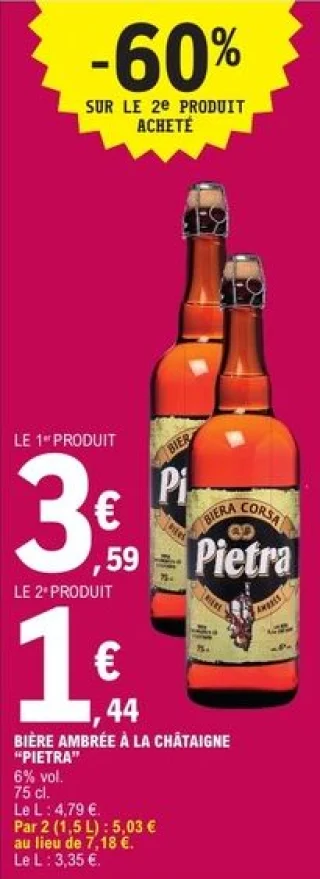 Bière ambrée à la châtaigne Pietra