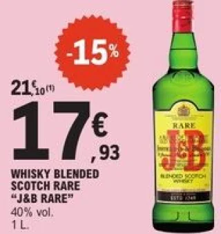 Whisky blended scotch rare J&B Rare