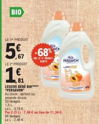 Lessive Bébé Bio Persavon