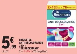 Lingettes Anti-décoloration 3 en 1 Dr. Beckmann