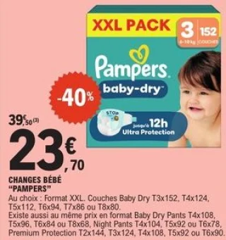 Changes bébé Pampers