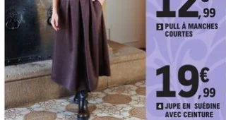 Jupe en suédine avec ceinture