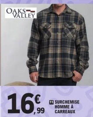Surchemise homme à carreaux Oaks Valley