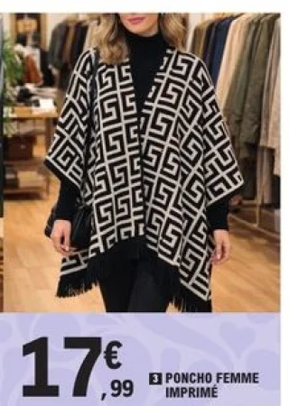 Poncho femme imprimé L'Inconditionnel Paris