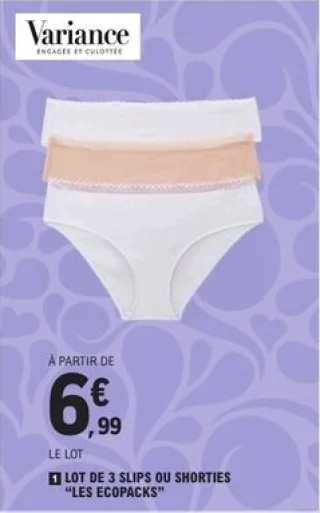 Lot de 3 slips ou shorties "Les Ecopacks" Variance