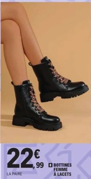 Bottines femme à lacets