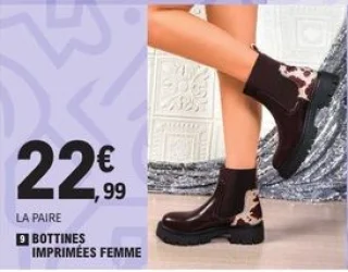 Bottines imprimées femme