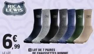 Lot de 7 paires de chaussettes homme Rica Lewis