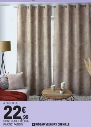 Rideau velours chenille