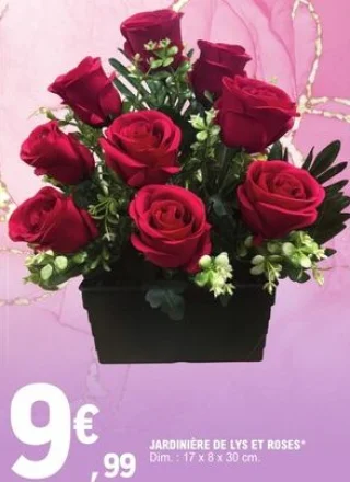 Jardinière de lys et roses