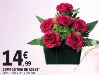 Composition de roses artificielles