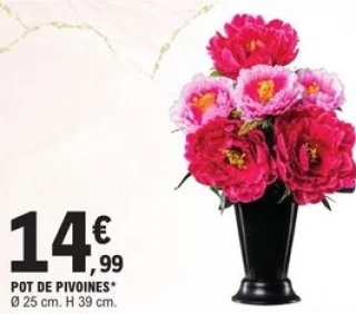 Pot de pivoines artificielles