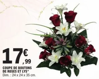 Coupe de boutons de roses et lys artificielles