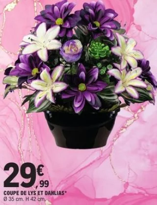Coupe de lys et dahlias
