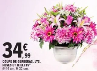 Coupe de gerberas, lys, roses et œillets