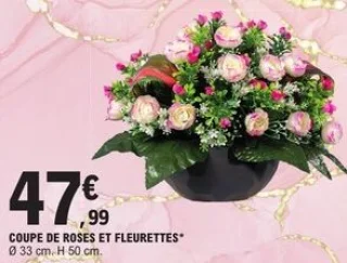 Coupe de roses et fleurettes