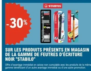 Gamme de feutres d'écriture noir Stabilo