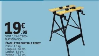 Établi étau portable Rondy